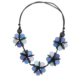 Sylca TG25N07BU Blue Cascading Blooms Necklace