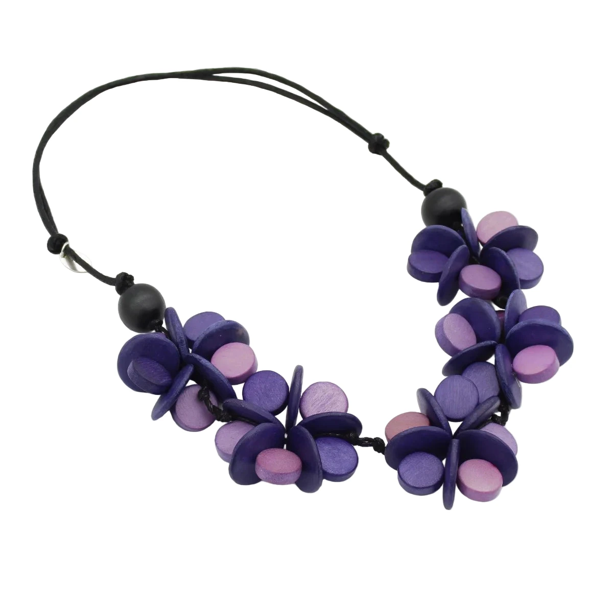 Sylca TG25N07PU Purple Cascading Blooms Necklace