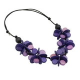 Sylca TG25N07PU Purple Cascading Blooms Necklace
