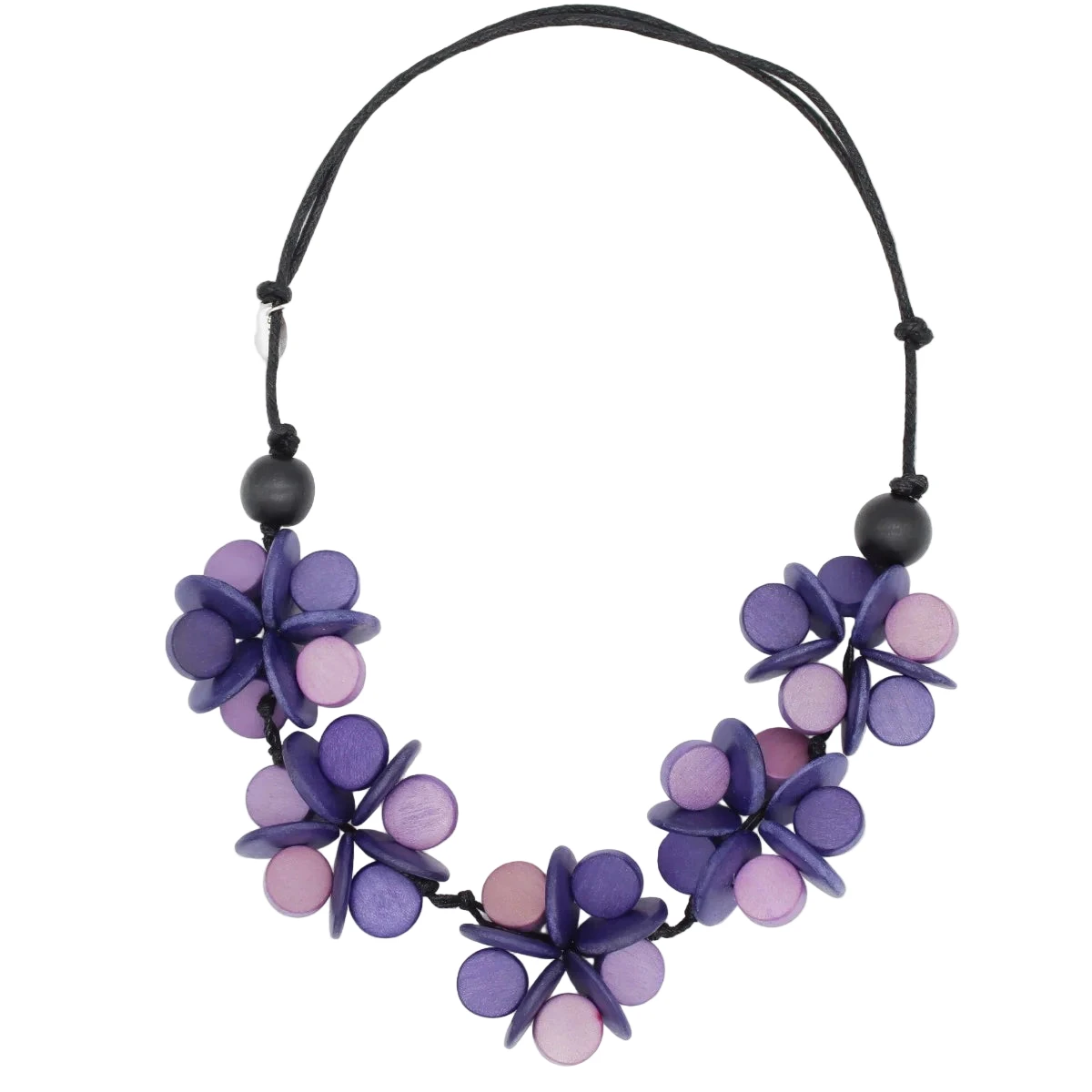 Sylca TG25N07PU Purple Cascading Blooms Necklace