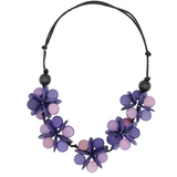 Sylca TG25N07PU Purple Cascading Blooms Necklace