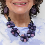 Sylca TG25N07PU Purple Cascading Blooms Necklace