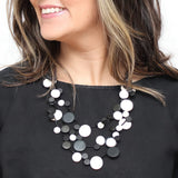 Sylca TG22N02BW Black and White Multi Strand Millie Necklace