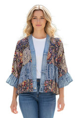 Shannon Passero 5474BP Blue Paisley Mix Tiffany Tiered One Size Cardigan