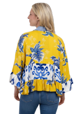 Shannon Passero 5474YP One Size Yellow Palm Tiffany Tiered Cardigan