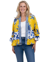Shannon Passero 5474YP One Size Yellow Palm Tiffany Tiered Cardigan