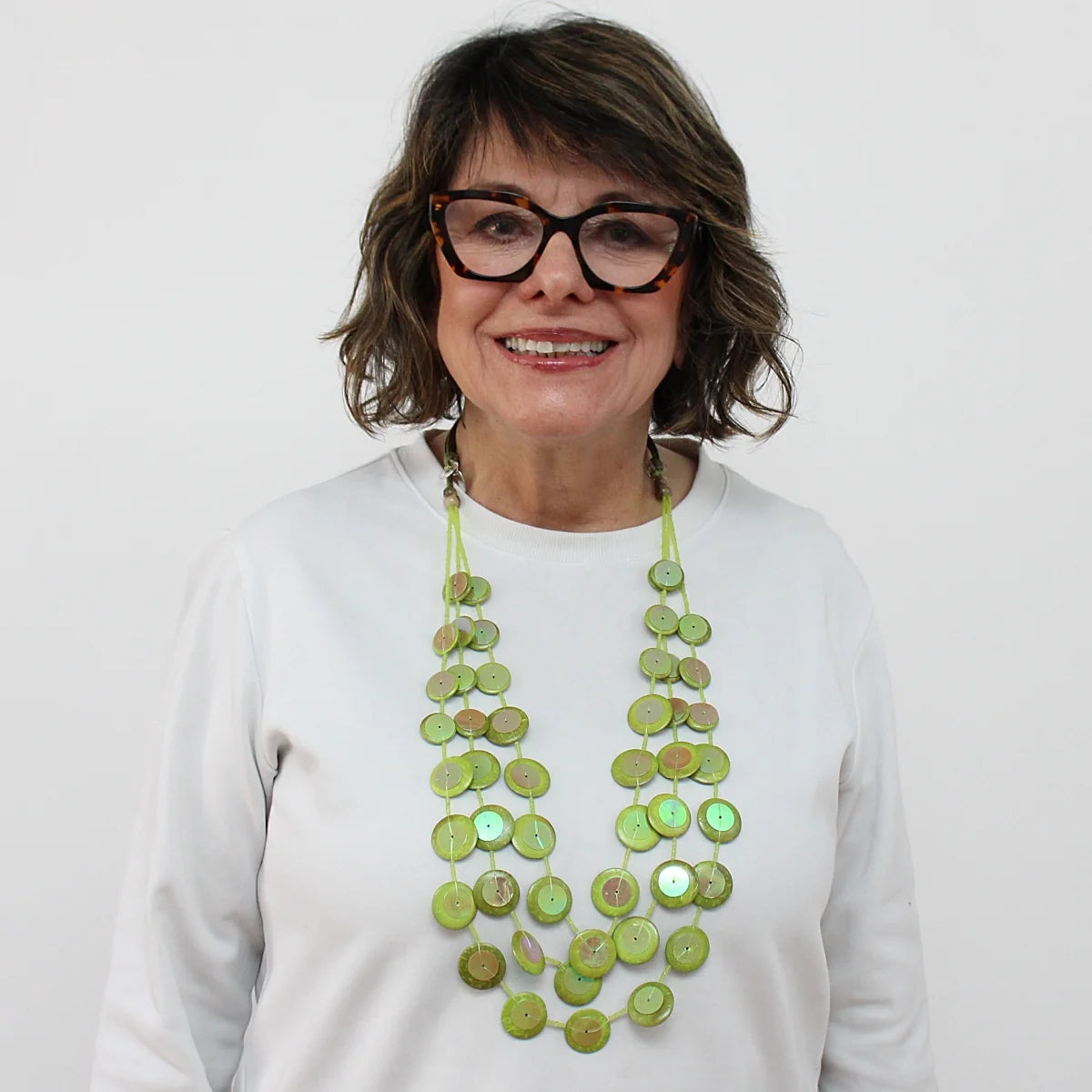 Sylca UN23N06LM Lime Iridescent Arabella Necklace