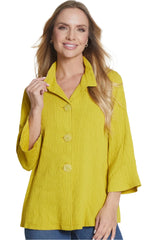 Multiples 34410JMC Citron Button Front Flounce Sleeve Jacket With Pockets