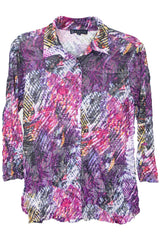 Carine BC26404 VELVET REVERIE Burnout Crinkle Sabrina Shirt