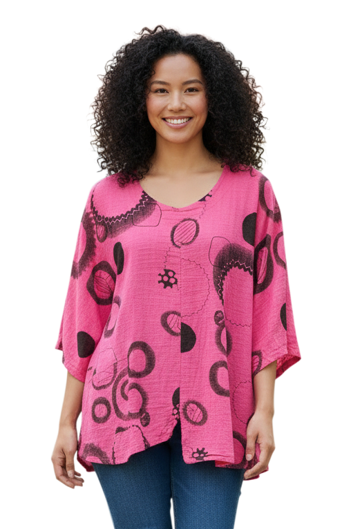 Transparente C6653-52FU FUCHSIA One Size Circle Top