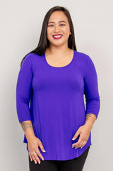 Blue Sky 4633VI VIOLET Bamboo 3/4 Sleeve Jazz Top