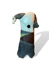 Alan Potter HRSWT White Horse Handmade Raku Pottery Sculpture