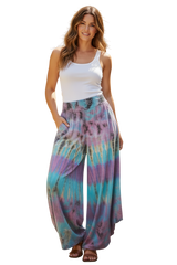 Windhorse Trading NP168TL TEAL 100% Cotton Tie Dye Stitched Pant