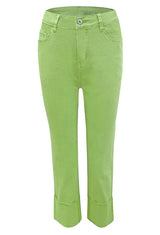 Ethyl Z531 Moss Zipper Capri Cuffed Pants