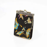Cathayana CHR-8 BLACK Butterfly Brocade Card Wallet With RFID Protection