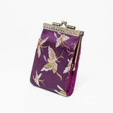 Cathayana CHR-9 Burgundy Butterfly Brocade Card Wallet With RFID Protection