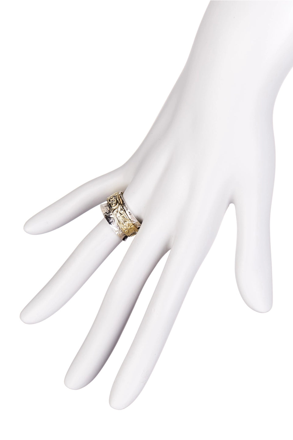 Zoey Simmons C JR1100S Floral Pattern 2-Tone Spinner Ring