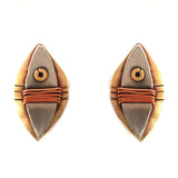 Whitney Designs E4055 On the Ear Post Eclipse Earrings in Brass & Nickel Silver