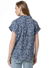 Komil L519-LIL Lillian Button Front Floral Print Camp Shirt