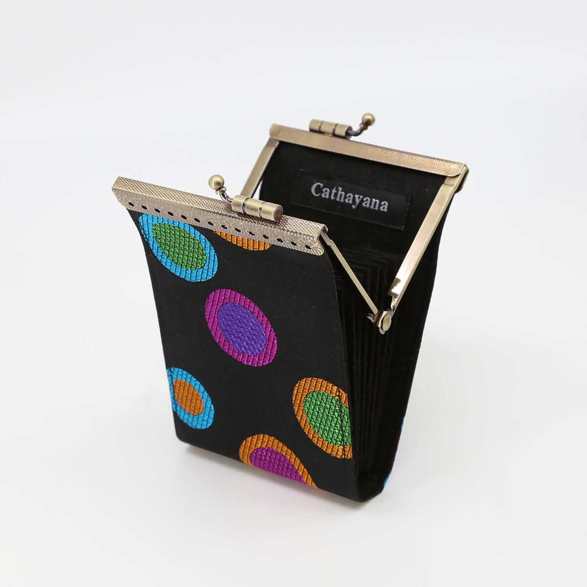 Cathayana CHR-20 Black Polka Dots RFID Blocking Credit Card Holder/Case/Wallet