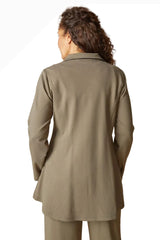 Habitat 10611UM UMBER Zip Front Hi-Lo Hemline Luxe Ponte Soho Jacket