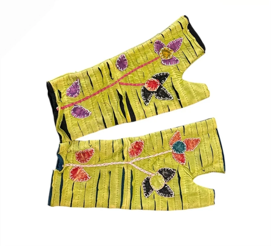Rising Tide PU57-12YE YELLOW Fleece Lined Flower Embroidered Hand Warmers