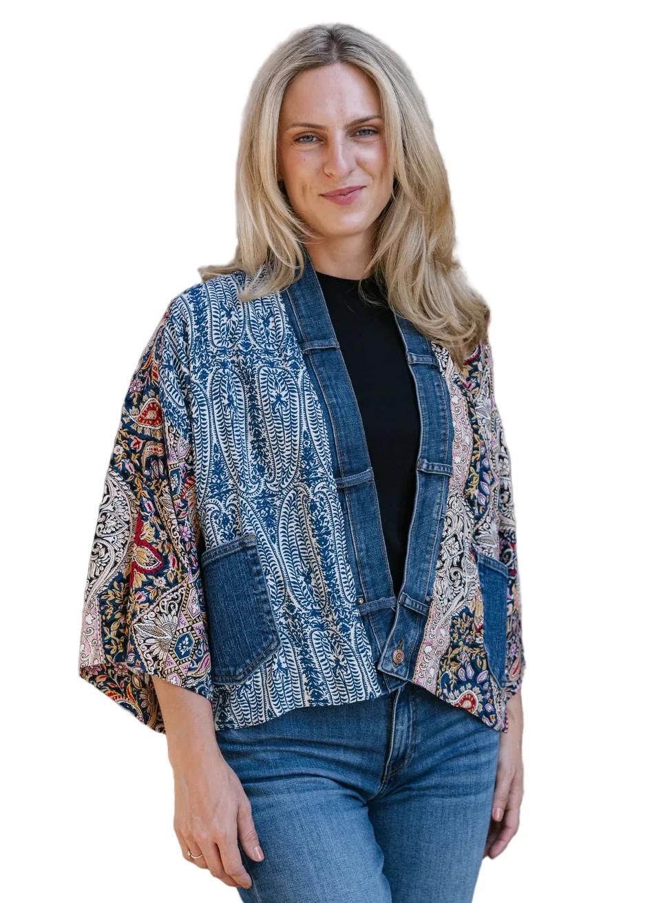 Shannon Passero 5262BP Blue Paisley Mix One Size Karol Cardigan