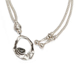 Chanour NN3560 Handmade Dark Rain Drop 925 Silver Plated Pewter Necklace