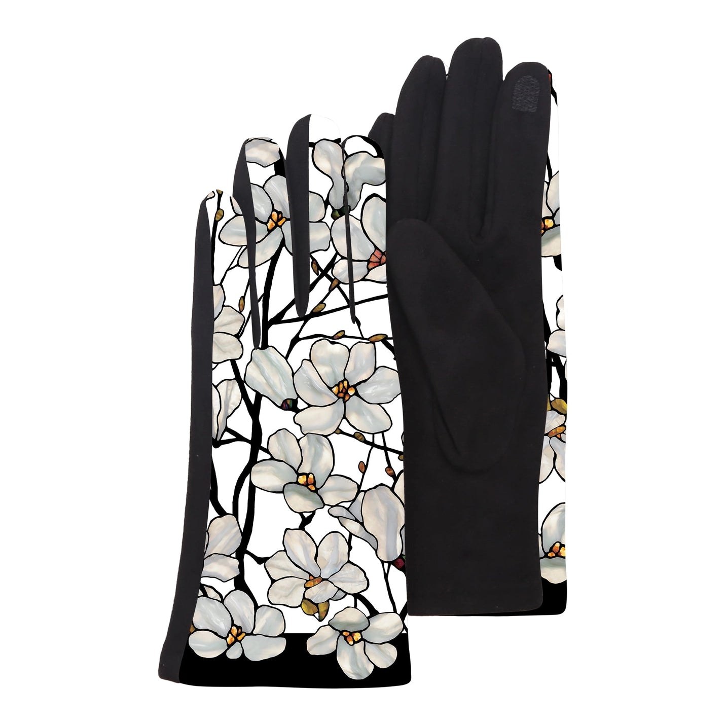 RainCaper G-M23 Fine Art Tiffany White Magnolia Womens Touch Screen Gloves