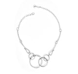 Chanour NN3539 Handmade Hoops 925 Silver Plated Pewter Necklace
