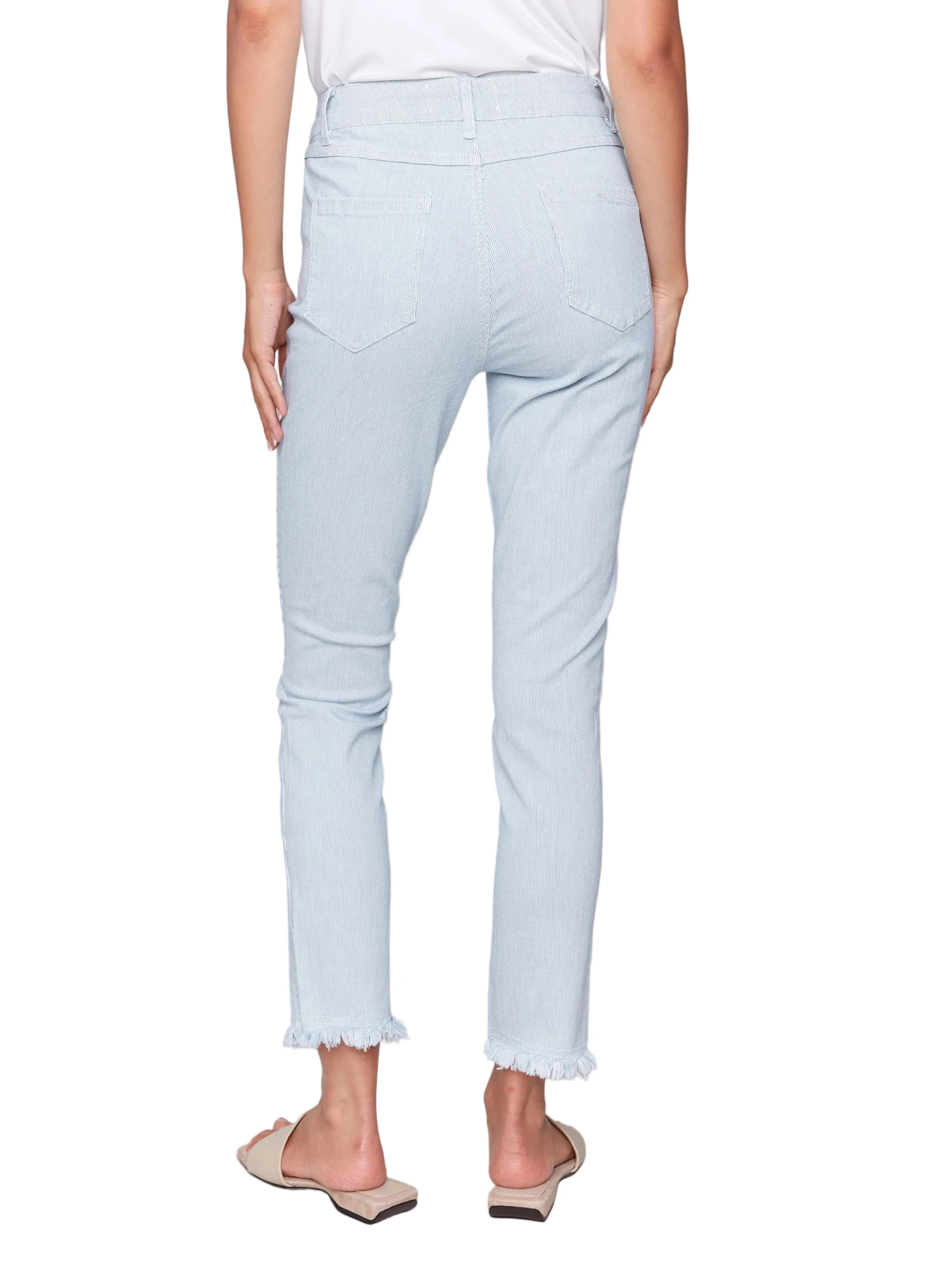 Charlie B C5139RR Yarn Dye Mini Stripes Stretch Twill Slim Leg Pant