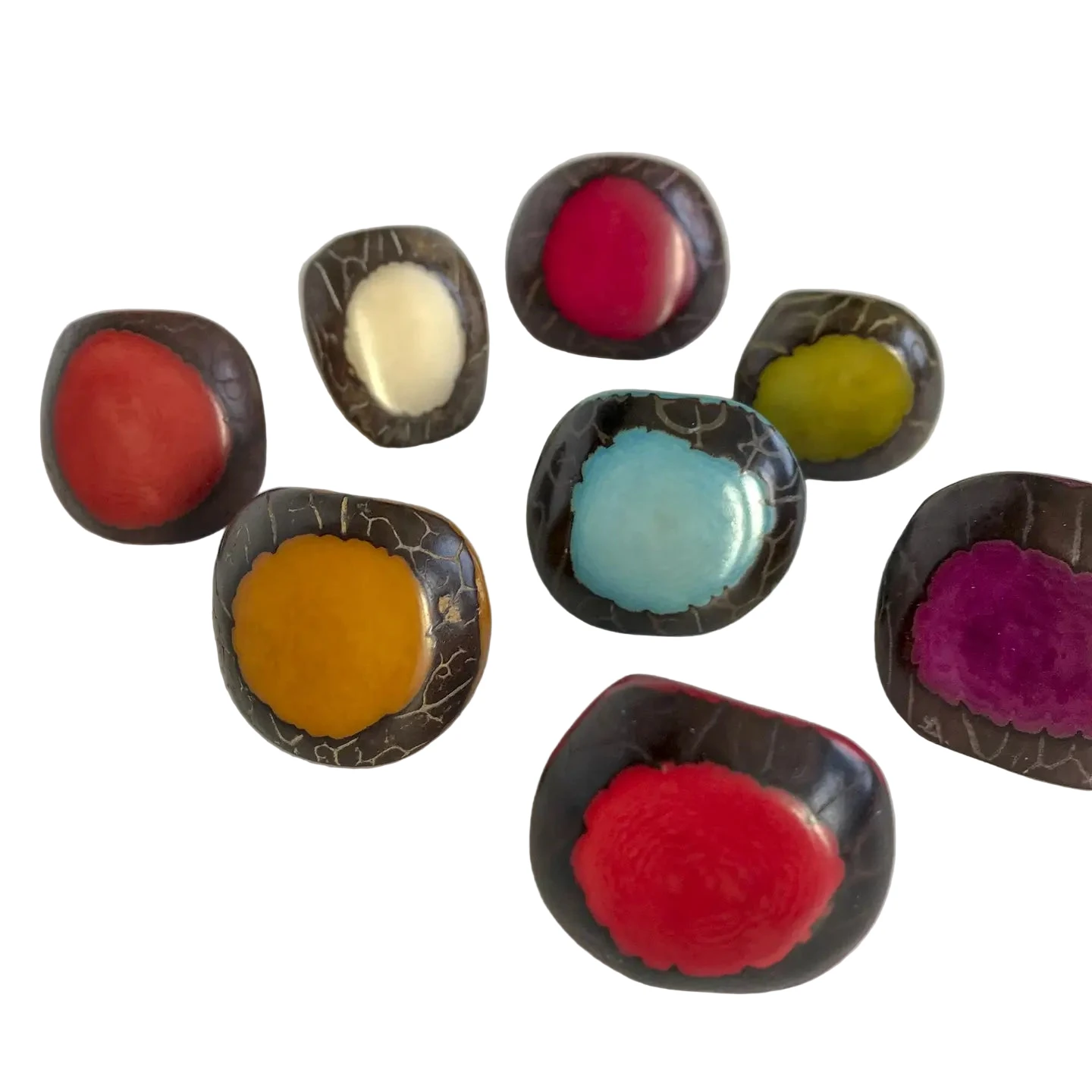 Belart Fair Trade 1021242 Tagua Modern Ring with Shell Frame