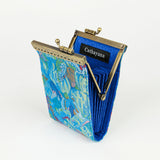 Cathayana CHR-40 Sky Blue and Pink Floral Brocade RFID Blocking Credit Card Holder/Case/Wallet