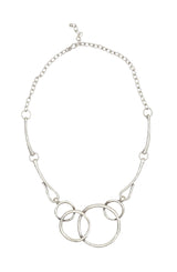 Chanour NN3539 Handmade Hoops 925 Silver Plated Pewter Necklace