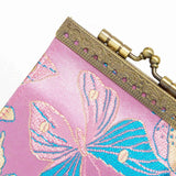 Cathayana CHR-47 Pink Butterfly Brocade Card Wallet With RFID Protection