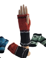 Evergreen Guardian H187RB Red & Black Fleece Lined Embroidered Wool Knitted Gloves