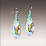 DC Designs FA18LE Green Bird UV Giclée Printed Earrings With Sterling Silver Ear Wires