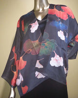 Cocoon House 853844 NOIR 100% Silk One Size Short Kimono Jacket