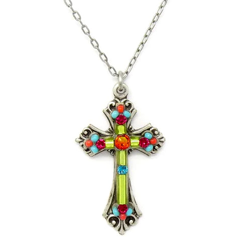 Firefly 8927-MC European Crystal Cross Necklace