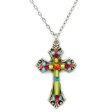 Firefly 8927-MC European Crystal Cross Necklace
