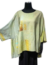 3 Potato 00252-22SYLO One Size 3/4 Sleeve Hand Painted Butterfly Blouse