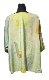 3 Potato 00252-22SYLO One Size 3/4 Sleeve Hand Painted Butterfly Blouse
