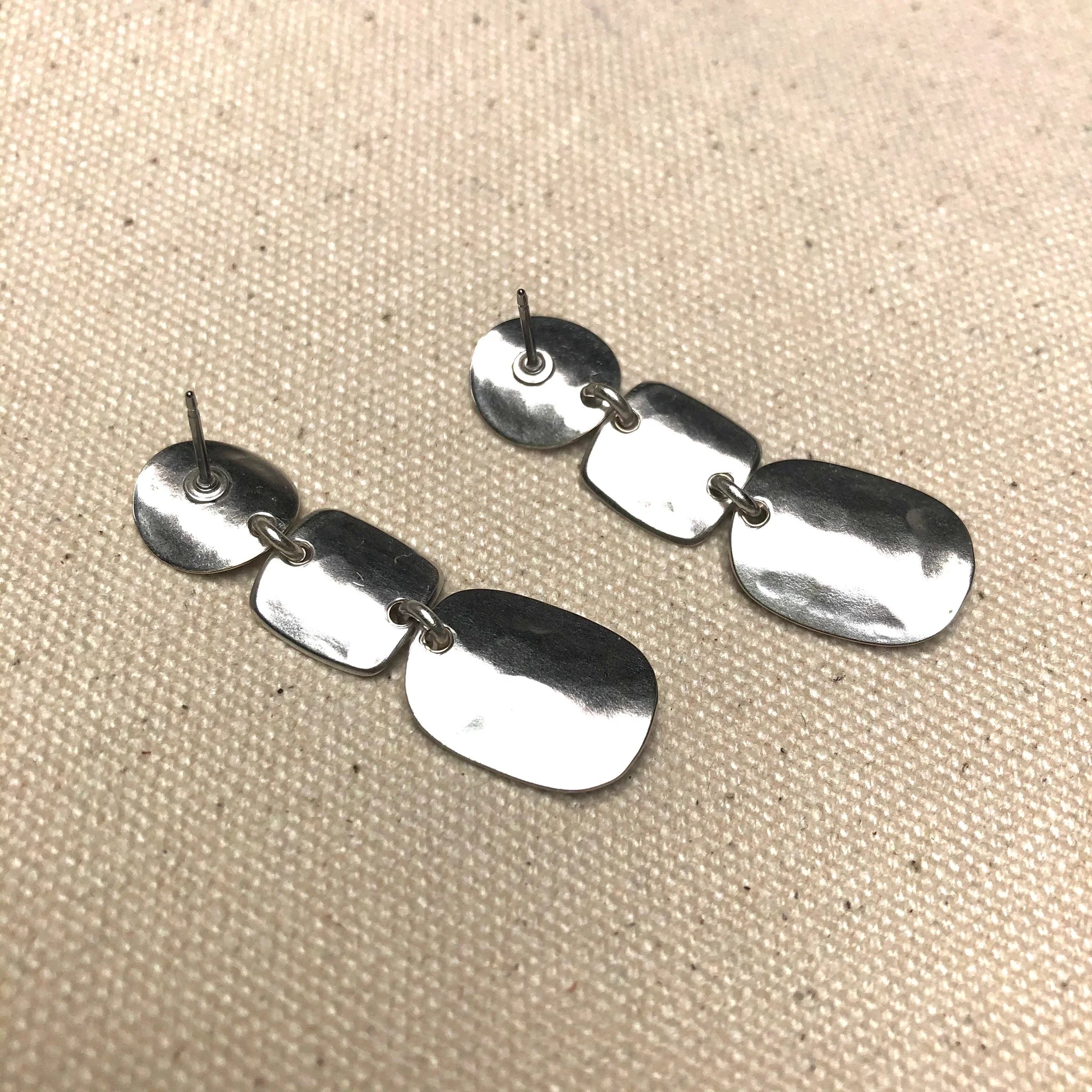 Marjorie Baer E0267FP Concave Disc Square and Oval Post Earring