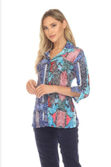 Carine BC24704 INDIGO CASCADE Sabrina Shirt