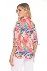 Carine BC16256 COLOR BLISS Burnout Crinkle Sabrina Shirt
