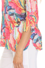 Carine BC16256 COLOR BLISS Burnout Crinkle Sabrina Shirt