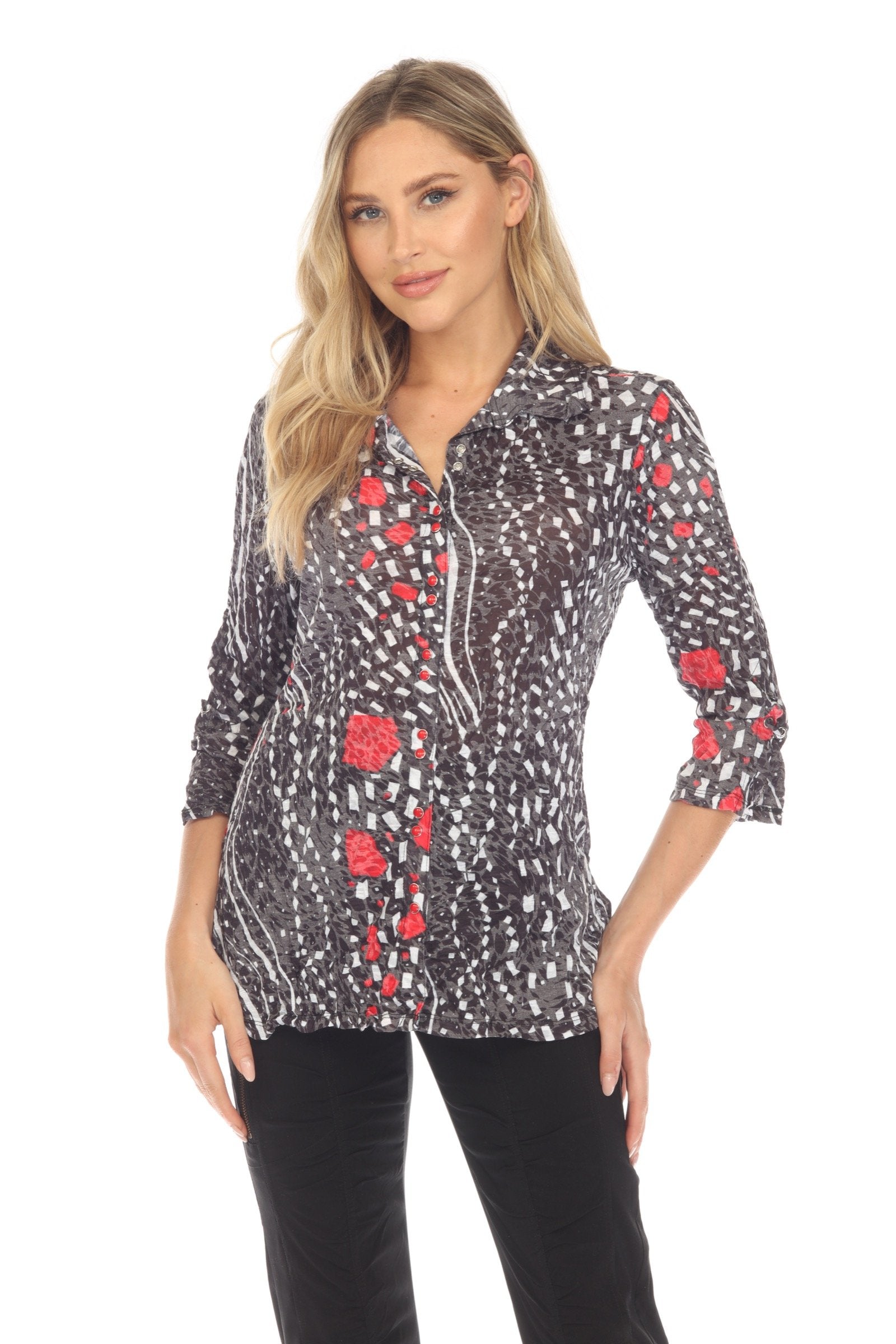 Carine BC24607RC Red Chips Sabrina Shirt