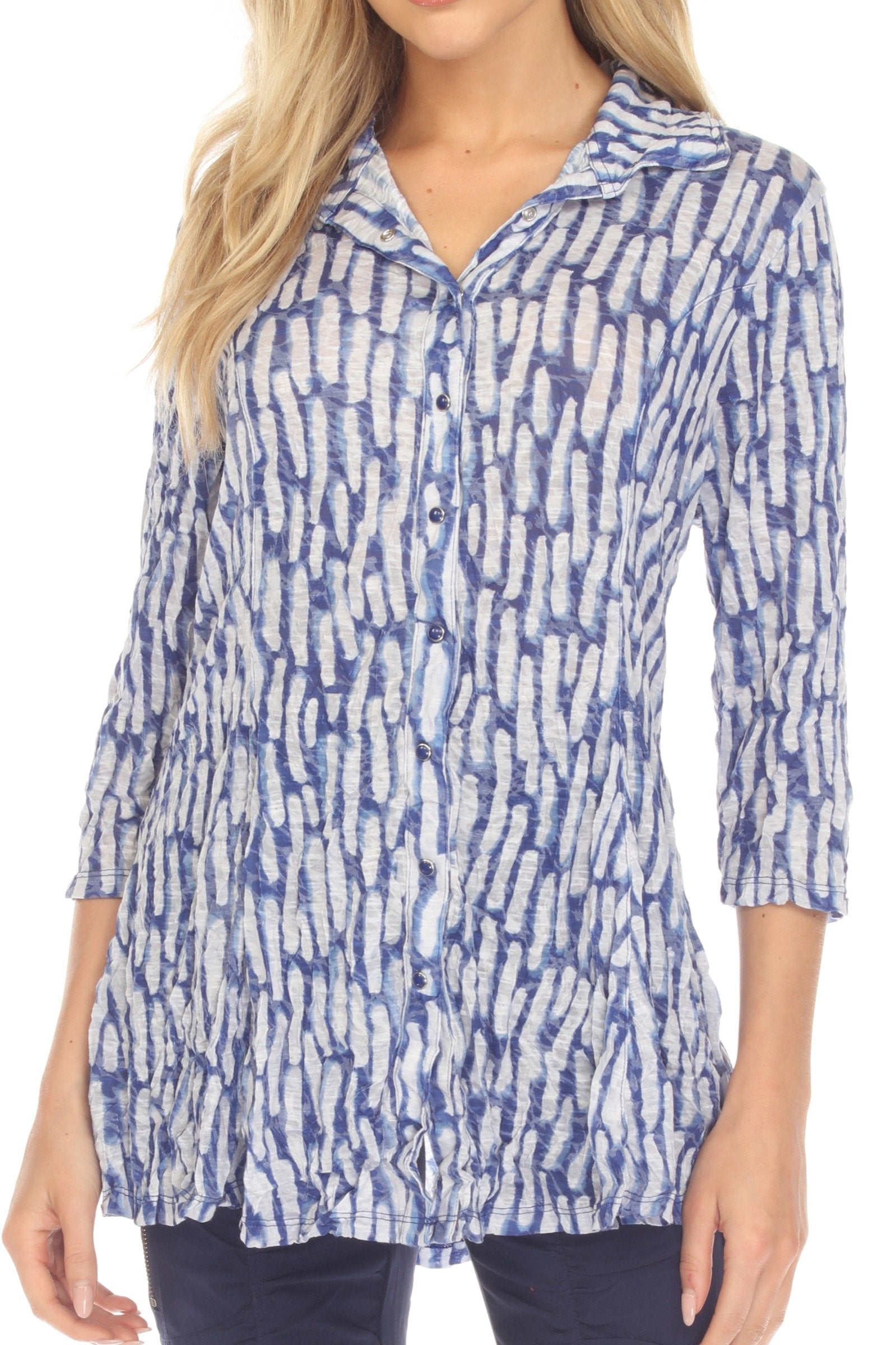 Carine BS24985 BLUE TRACE Selena Shirt