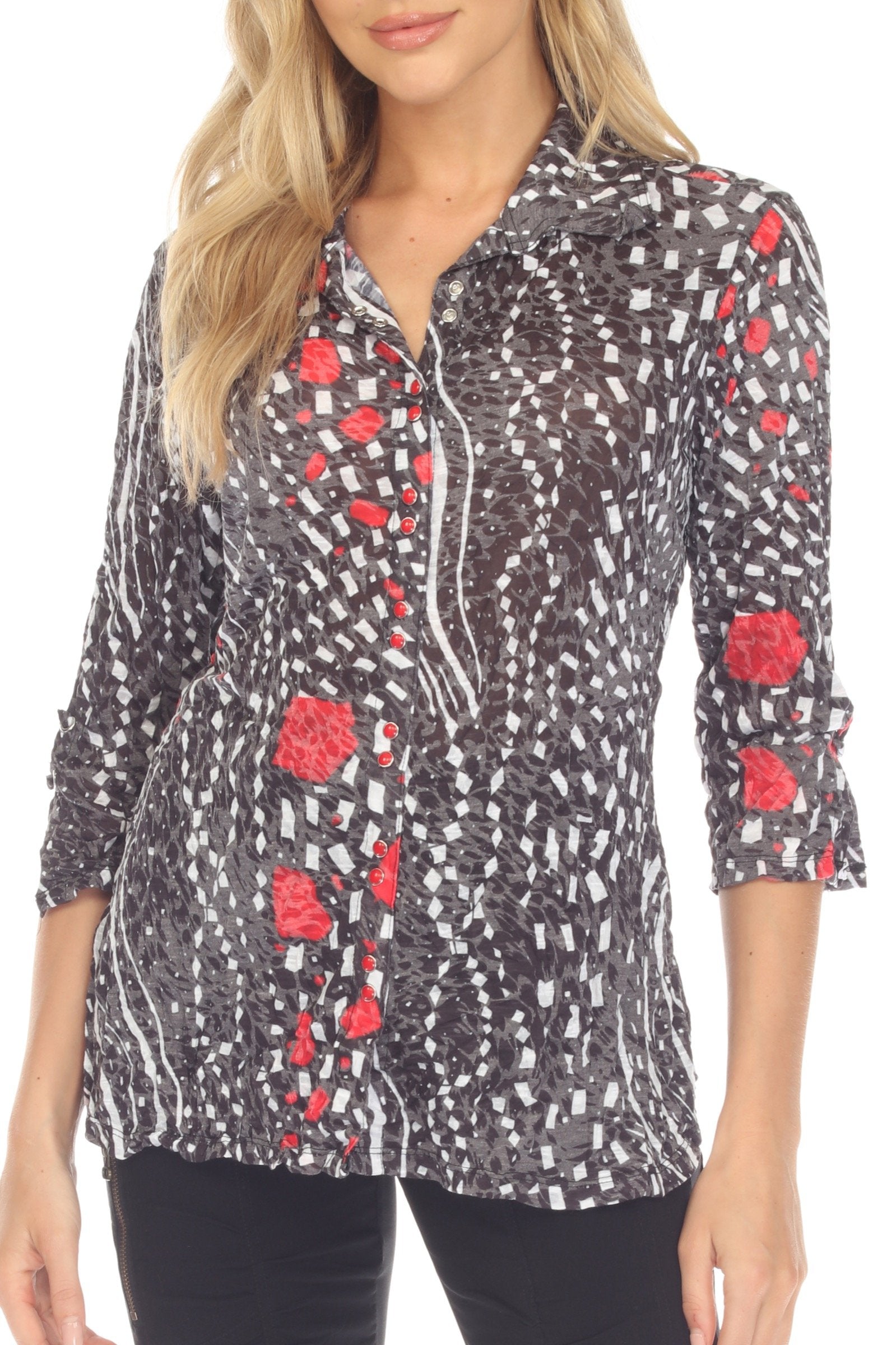 Carine BC24607RC Red Chips Sabrina Shirt