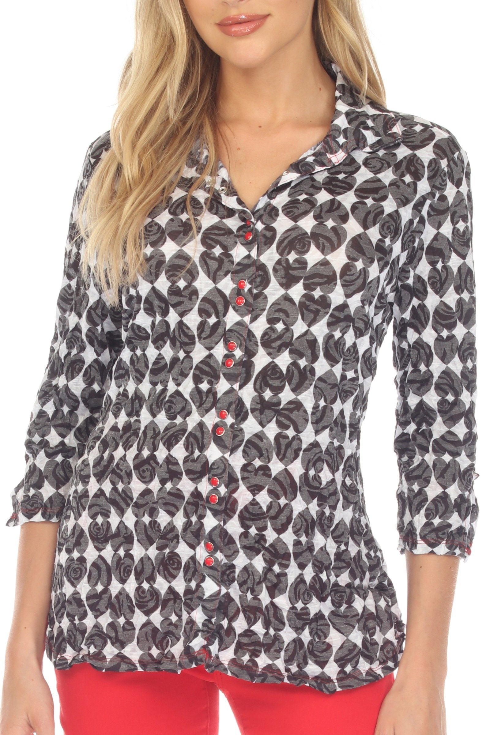 Carine BC15989 Mirror Hearts Sabrina Shirt